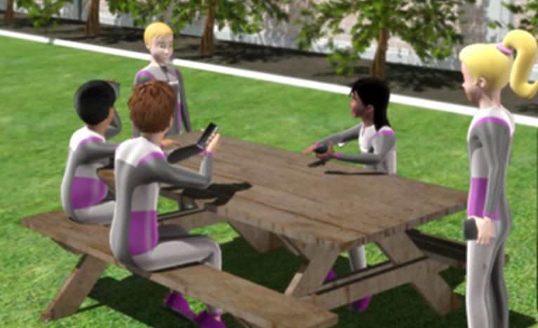 SAS Cadet team work SAS Cadets talking at outdoor table